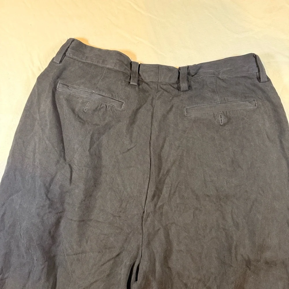 Tommy Bahama Pants Mens 34x32 Black Silk Cotton‎ Pleated Dress Slacks Luxury